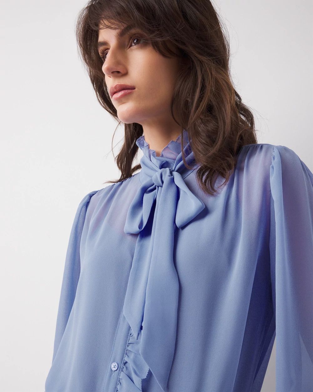 年末のプロモーション特価！ White | Blouse Ruffle Chiffon House Market Black トップス